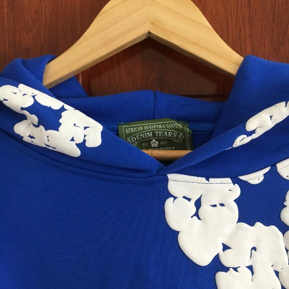 DENIM TEARS Kapok Print Hooded Sweatshirt (Size L) - Picture 2 of 7